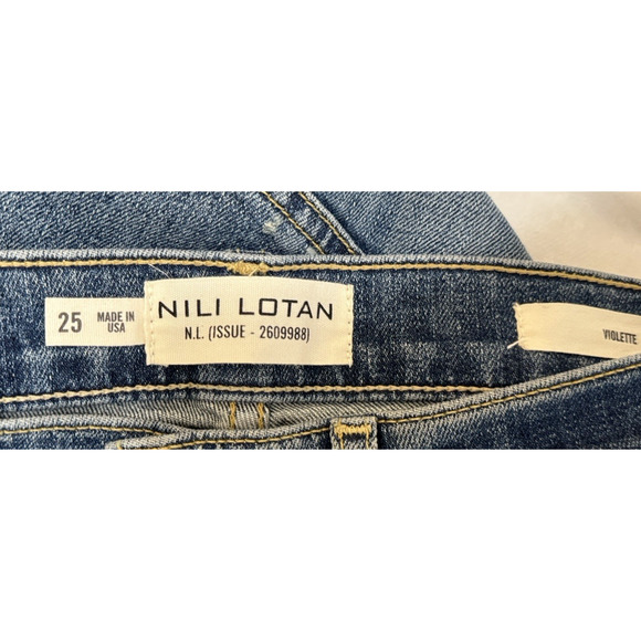 Nili Lotan Violette Jeans Wide Straight Leg Patchwork Casual, 25 - Modified - Picture 12 of 14